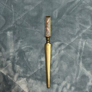 Vintage letter opener heavy metal brass??9-1/4” long surface wear stamped China